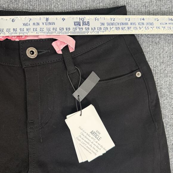 Fax Copy Express Cowboy Denim Jeans Women Medium Black Super Stretch Bootcut NEW - Picture 6 of 15